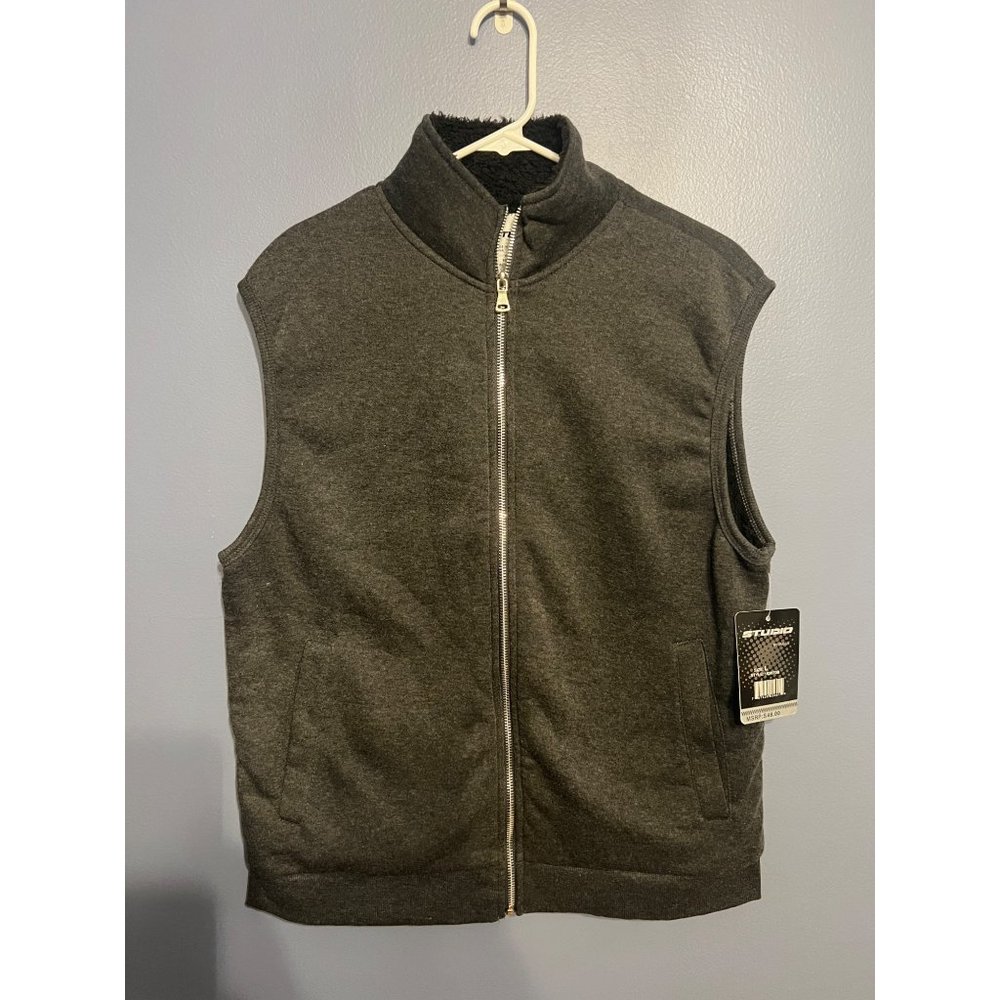 Women’s Sweatshirt Zip Up‎ Vest Size Large Dark Gray NWT